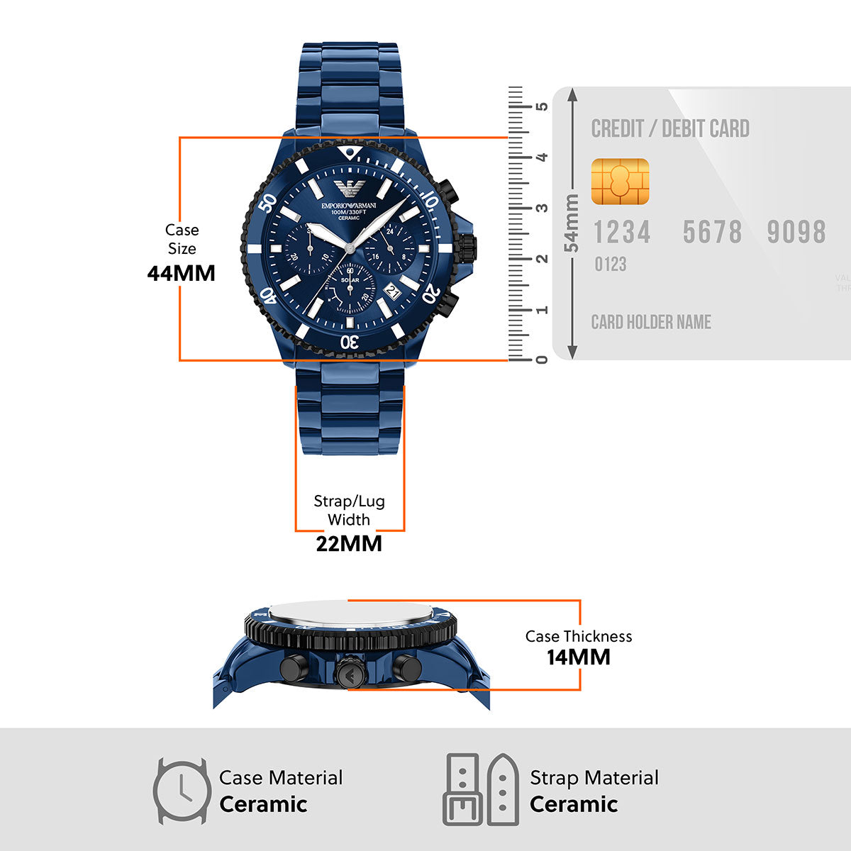 エンポリオアルマーニ EMPORIO ARMANI 腕時計 メンズ ソーラー クロノグラフ セラミック AR70024