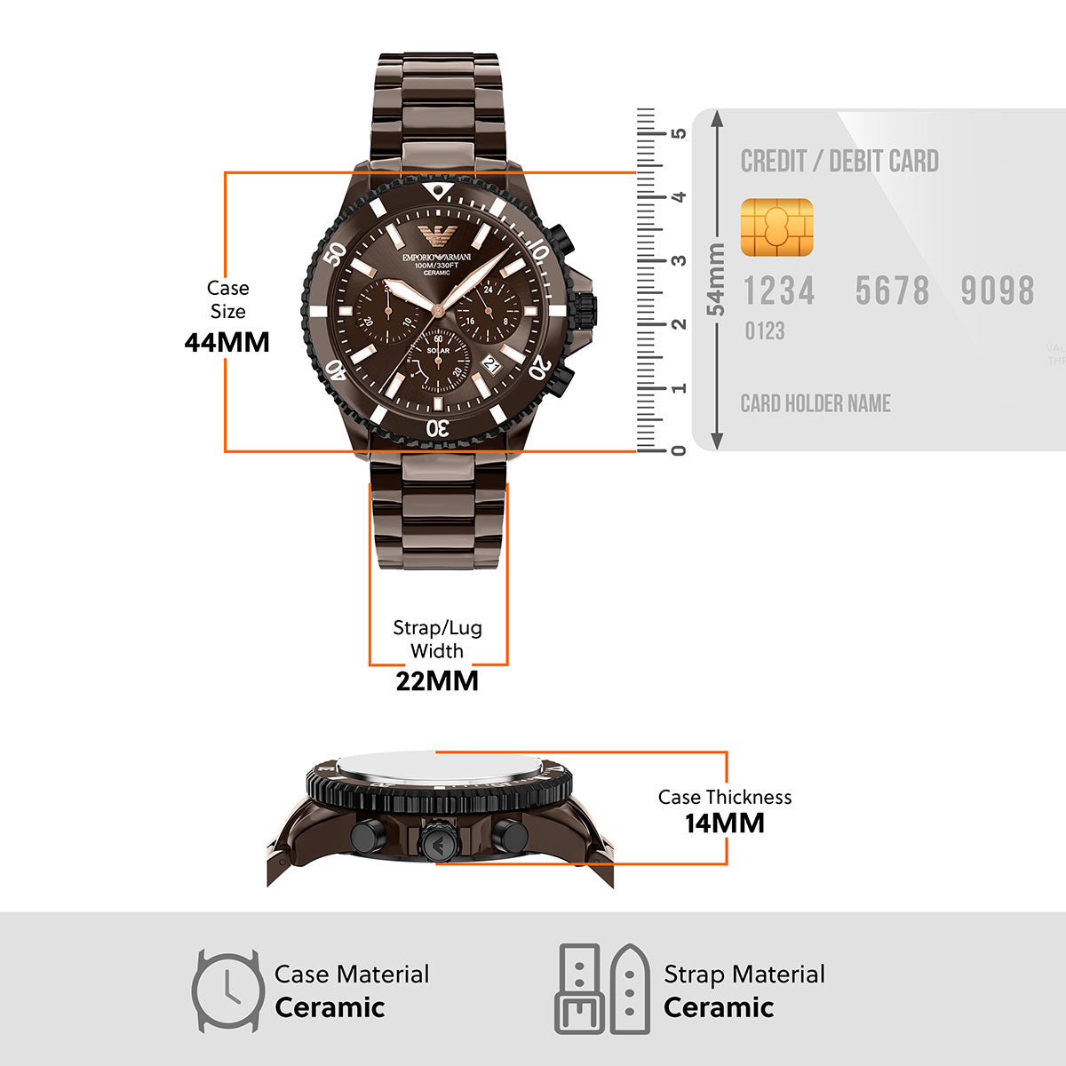 エンポリオアルマーニ EMPORIO ARMANI 腕時計 メンズ ソーラー クロノグラフ セラミック AR70025