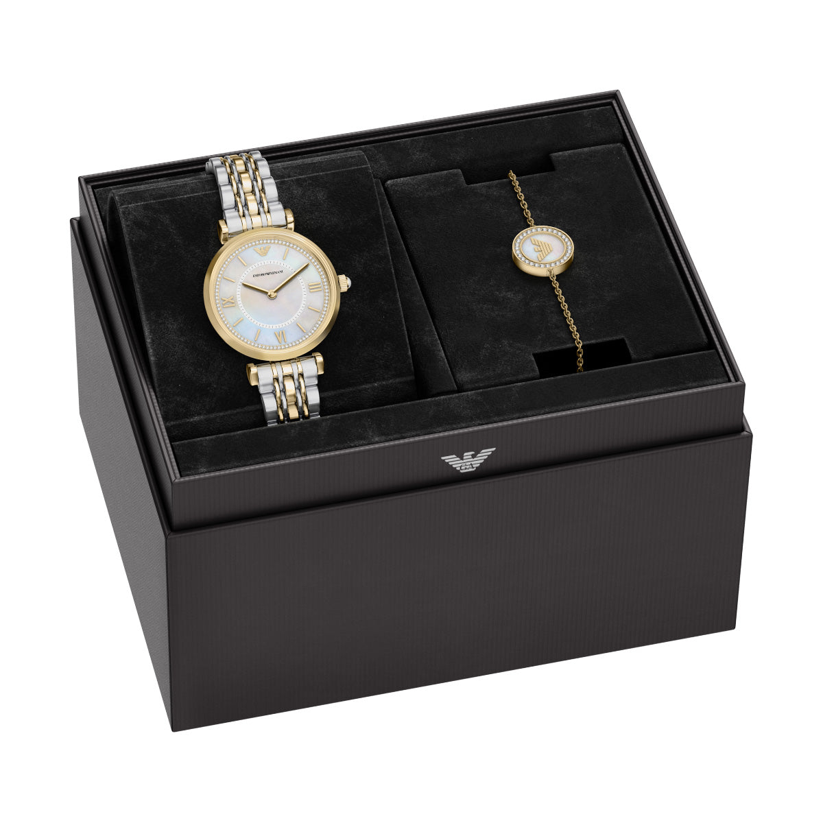 エンポリオアルマーニ EMPORIO ARMANI 腕時計 レディース ステンレススチール ウォッチ＆ブレスレットセット AR80086SET【2026 新作】【60回分割手数料無料！】