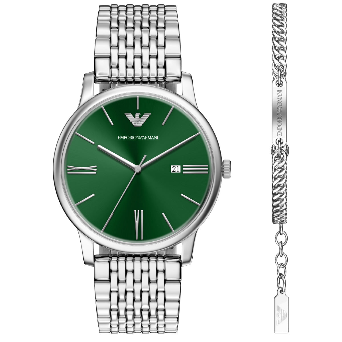 エンポリオアルマーニ EMPORIO ARMANI 腕時計 メンズ ステンレススチール ウォッチ＆ブレスレットセット AR80087SET【2026 新作】【60回分割手数料無料！】