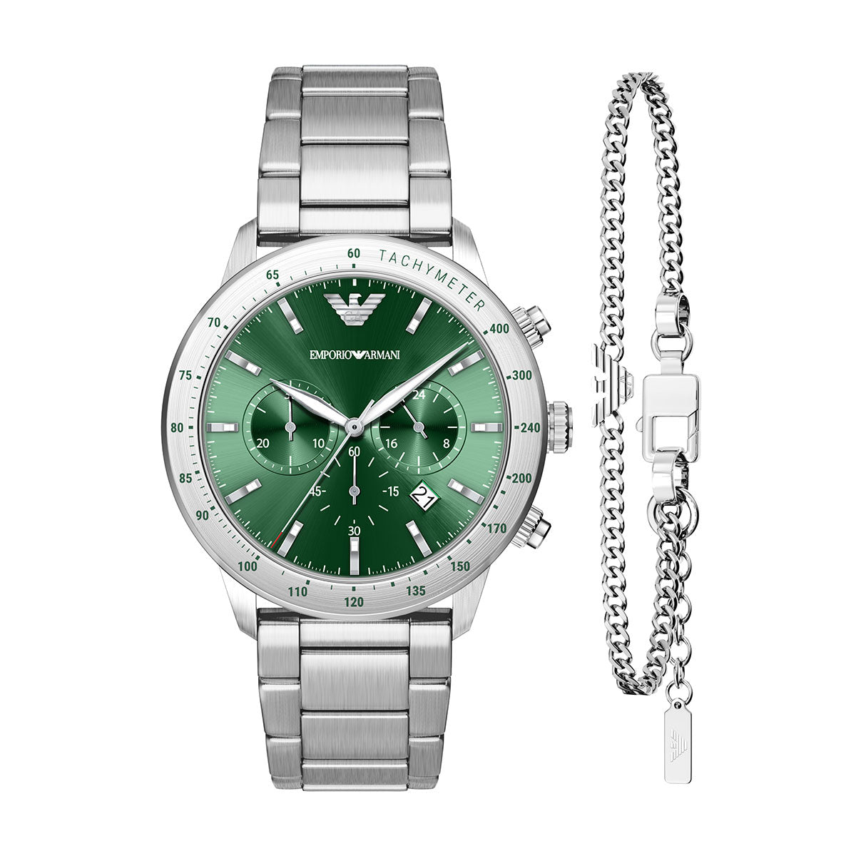 エンポリオアルマーニ EMPORIO ARMANI 腕時計 メンズ クロノグラフ ステンレス ウォッチ＆ブレスレットセット AR80088SET