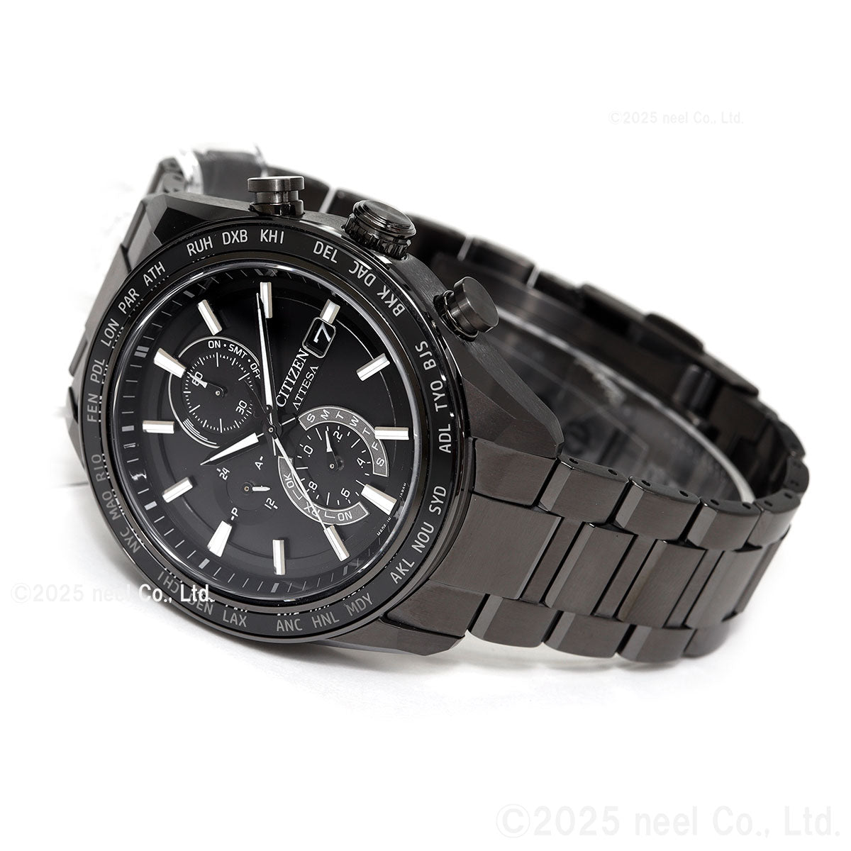 シチズン アテッサ CITIZEN ATTESA エコドライブ 電波時計 腕時計 メンズ AT8294-59E ダイレクトフライト ACT Line ブラックチタニウム
