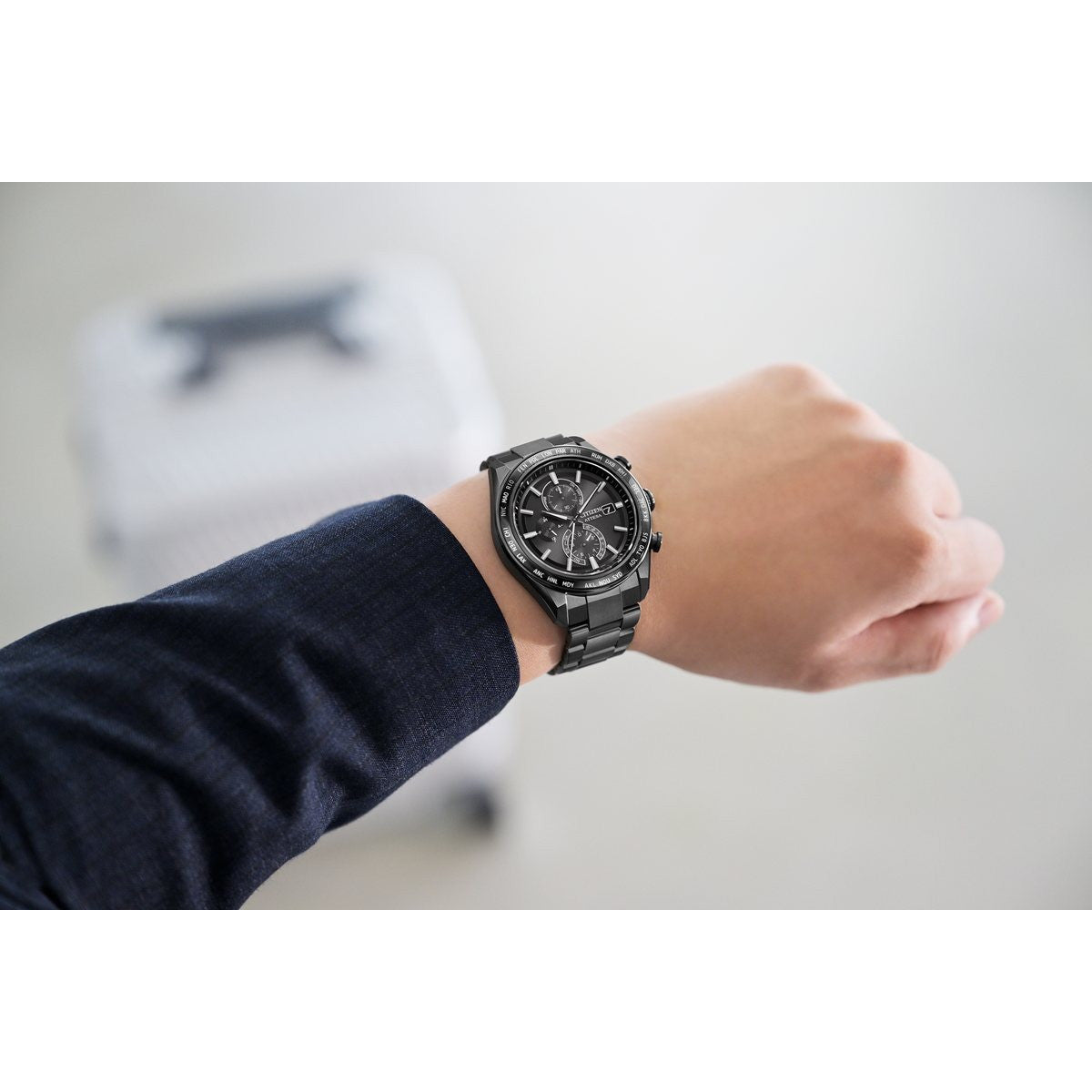 シチズン アテッサ CITIZEN ATTESA エコドライブ 電波時計 腕時計 メンズ AT8294-59E ダイレクトフライト ACT Line ブラックチタニウム【2025 新作】