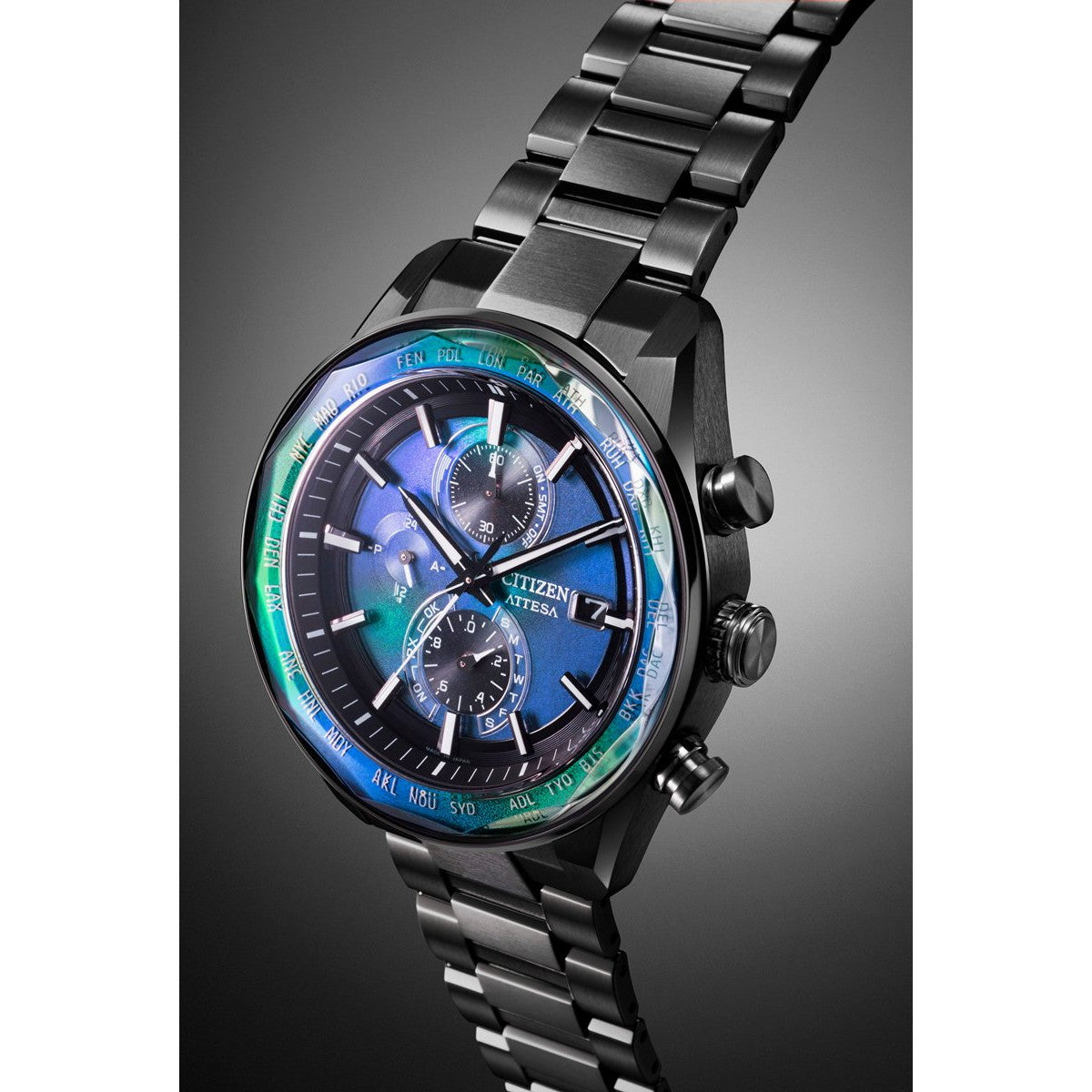 シチズン アテッサ CITIZEN ATTESA エコドライブ 電波時計 限定モデル 腕時計 メンズ AT8314-53L ダイレクトフライト ACT Line ブラックチタニウム【2025 新作】