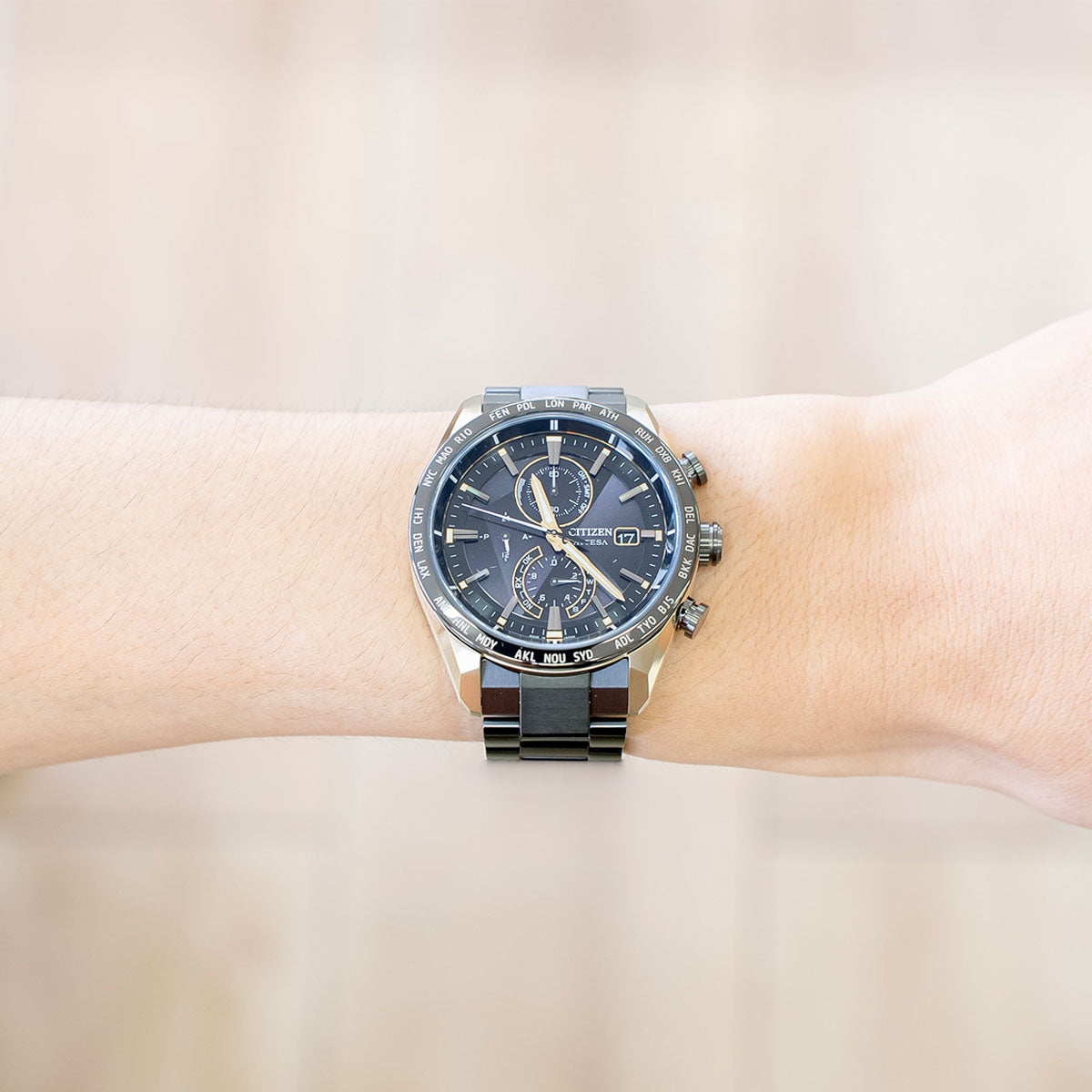 シチズン アテッサ CITIZEN ATTESA エコドライブ 電波時計 限定 腕時計 メンズ AT8384-58E ダイレクトフライト ACT Line LIGHT in BLACK Eco-Drive 50th Anniversary Edition【2026 新作】