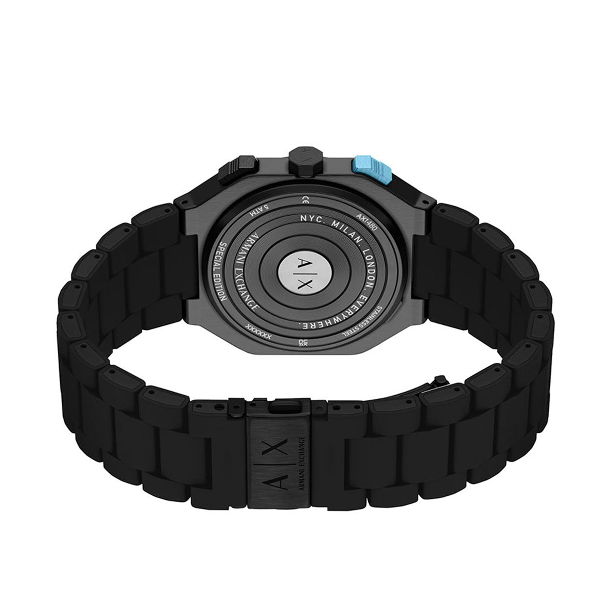 A|X アルマーニ エクスチェンジ ARMANI EXCHANGE 腕時計 メンズ デュアルタイム BASS ステンレススチール AX1480【60回分割手数料無料！】【2026新作】