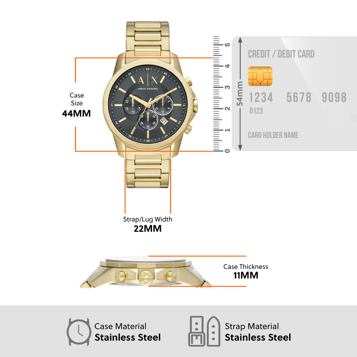A|X アルマーニ エクスチェンジ ARMANI EXCHANGE 腕時計 メンズ クロノグラフ ステンレススチールウォッチ AX1721