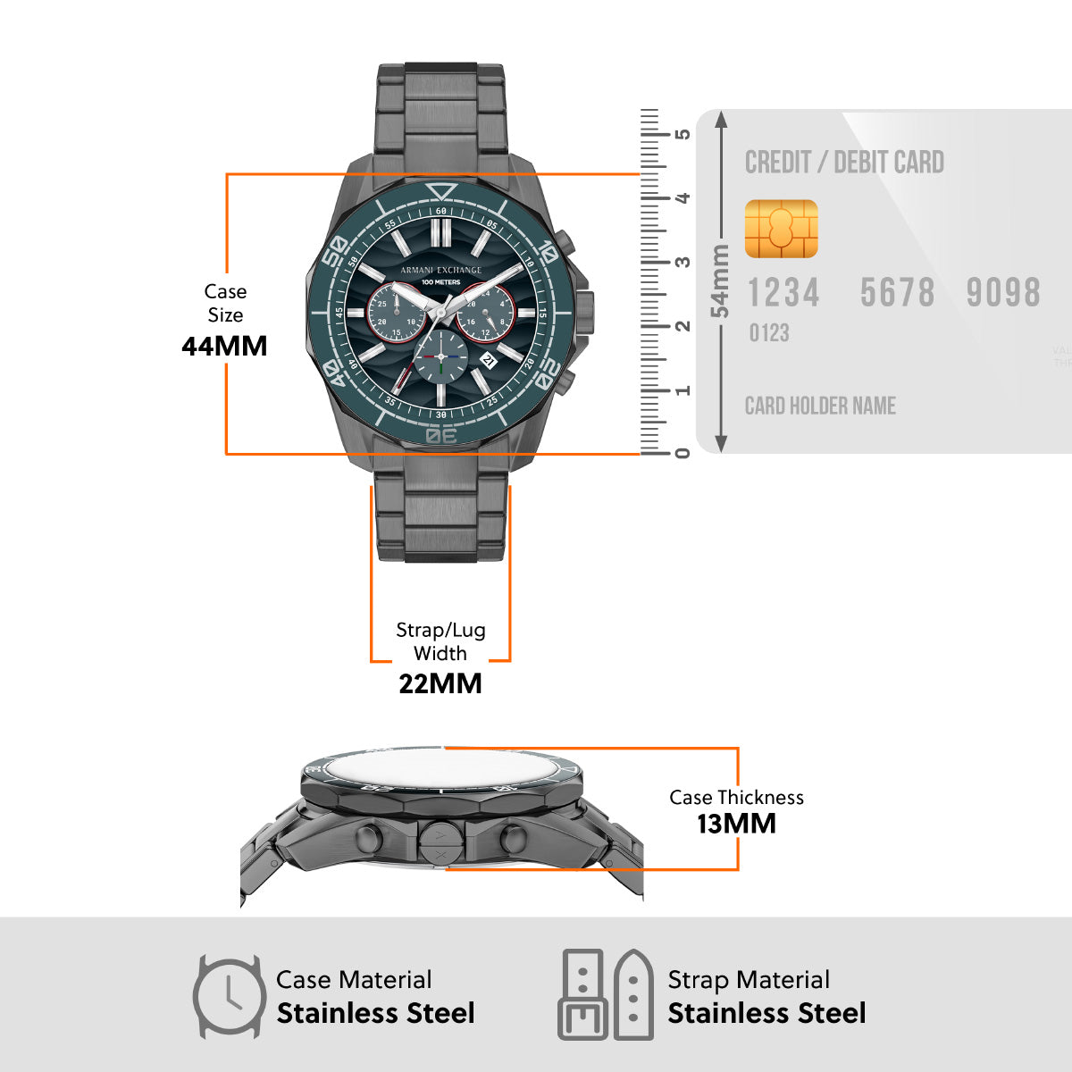 A|X アルマーニ エクスチェンジ ARMANI EXCHANGE 腕時計 メンズ クロノグラフ ステンレススチール AX1972【2026 新作】【60回分割手数料無料！】