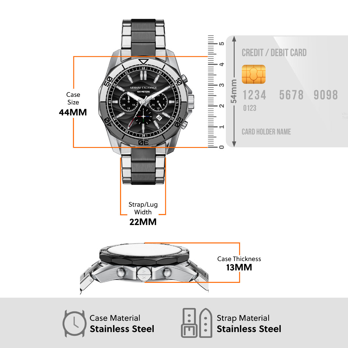 A|X アルマーニ エクスチェンジ ARMANI EXCHANGE 腕時計 メンズ クロノグラフ ステンレススチール AX1973【2026 新作】【60回分割手数料無料！】