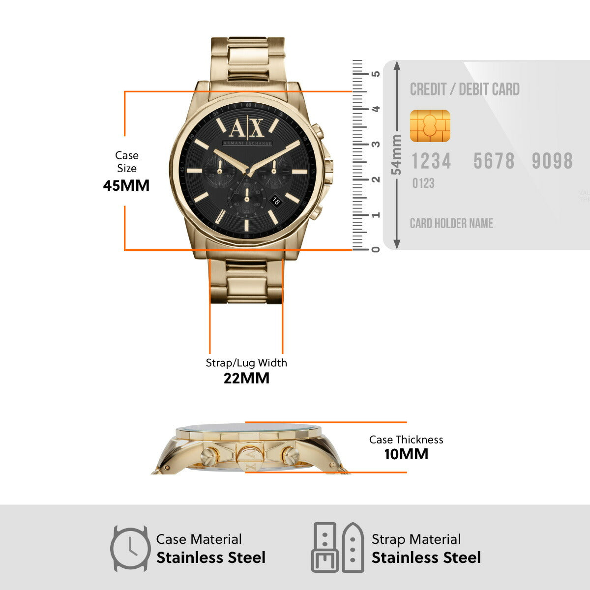 A|X アルマーニ エクスチェンジ ARMANI EXCHANGE 腕時計 メンズ クロノグラフ ステンレススチールウォッチ AX2095