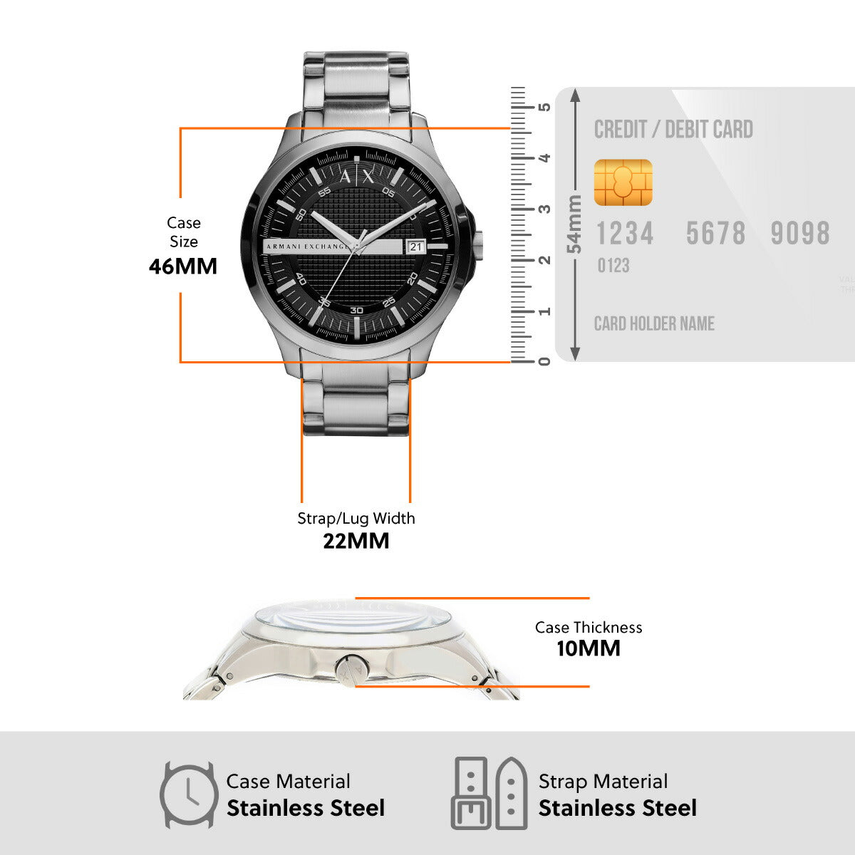 A|X アルマーニ エクスチェンジ ARMANI EXCHANGE 腕時計 メンズ ステンレススチールウォッチ AX2103
