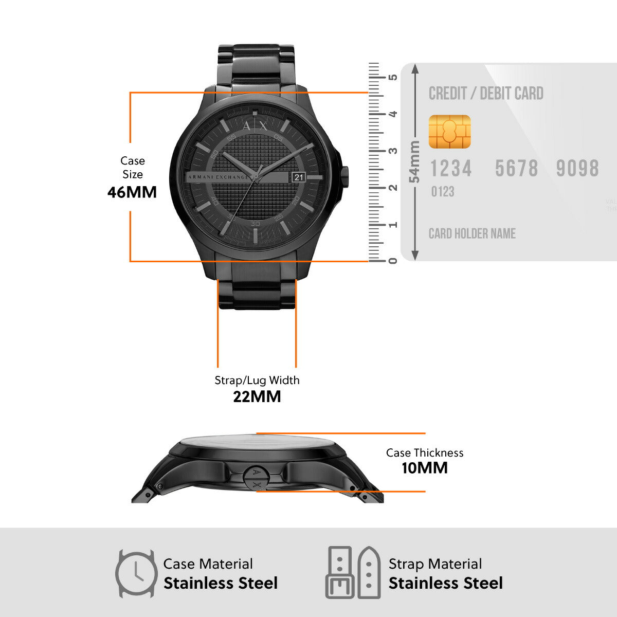 A|X アルマーニ エクスチェンジ ARMANI EXCHANGE 腕時計 メンズ ステンレススチールウォッチ AX2104