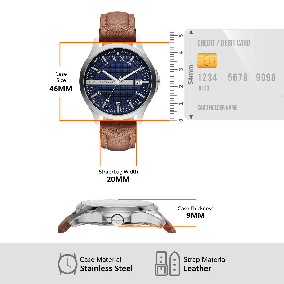 A|X アルマーニ エクスチェンジ ARMANI EXCHANGE 腕時計 メンズ レザーウォッチ AX2133