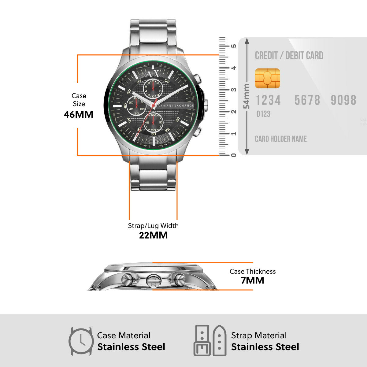 A|X アルマーニ エクスチェンジ ARMANI EXCHANGE 腕時計 メンズ クロノグラフ ステンレススチールウォッチ AX2163