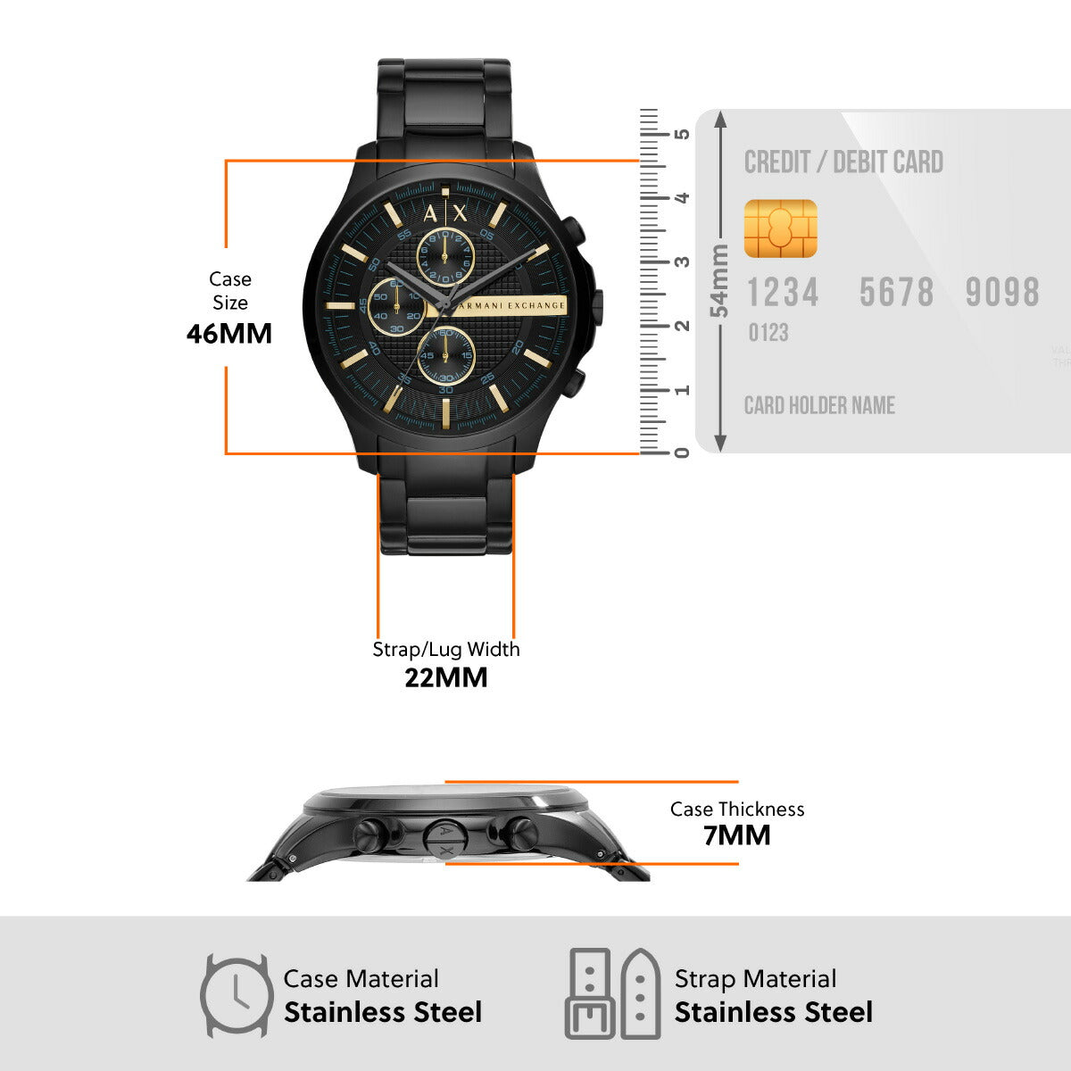 A|X アルマーニ エクスチェンジ ARMANI EXCHANGE 腕時計 メンズ クロノグラフ ステンレススチールウォッチ AX2164