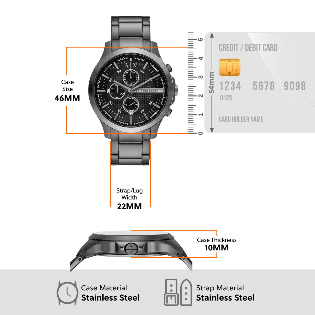 A|X アルマーニ エクスチェンジ ARMANI EXCHANGE 腕時計 メンズ クロノグラフ ステンレススチールウォッチ AX2454