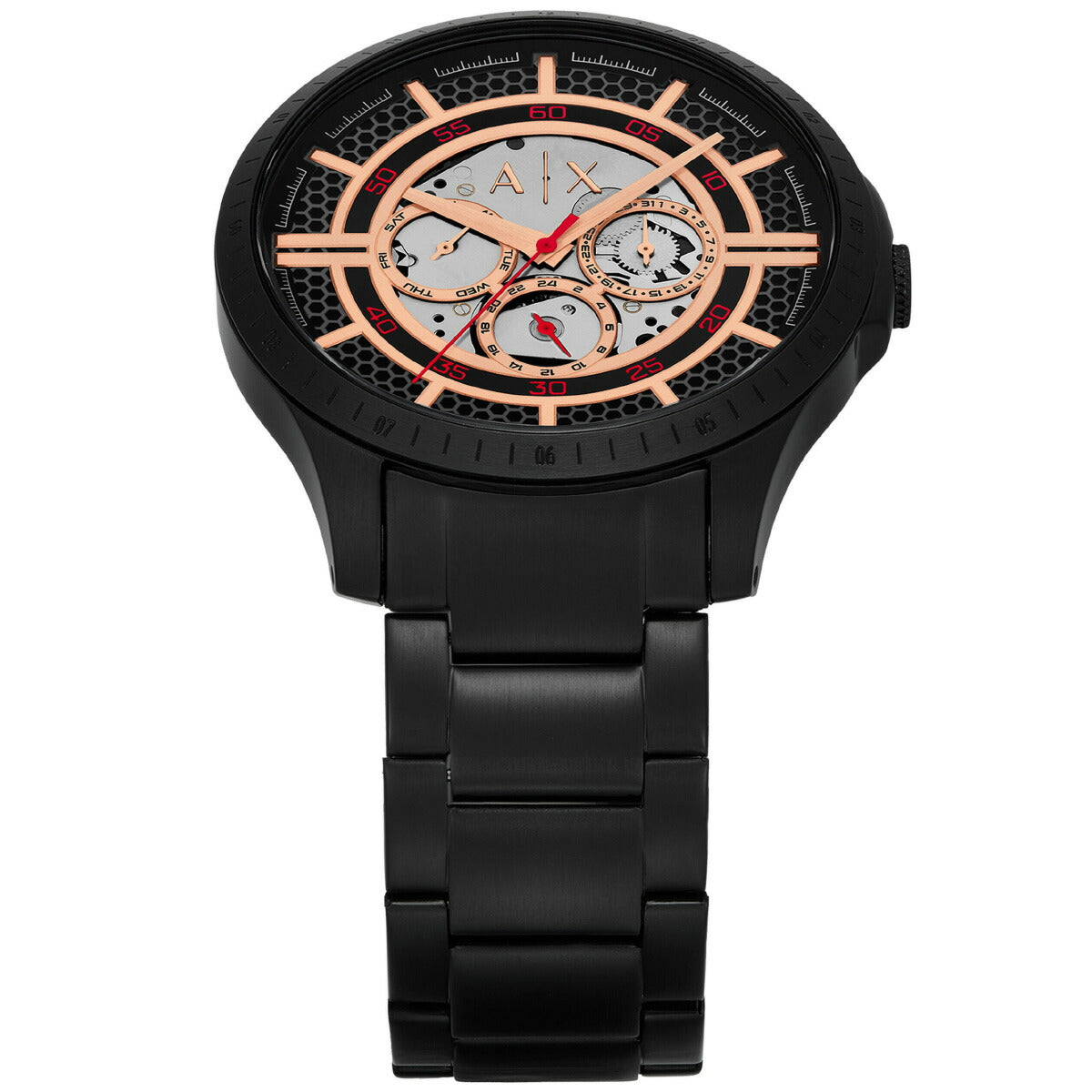 A|X アルマーニ エクスチェンジ ARMANI EXCHANGE 腕時計 メンズ 多機能ウォッチ ブラック ステンレススチール AX2465【2025 新作】