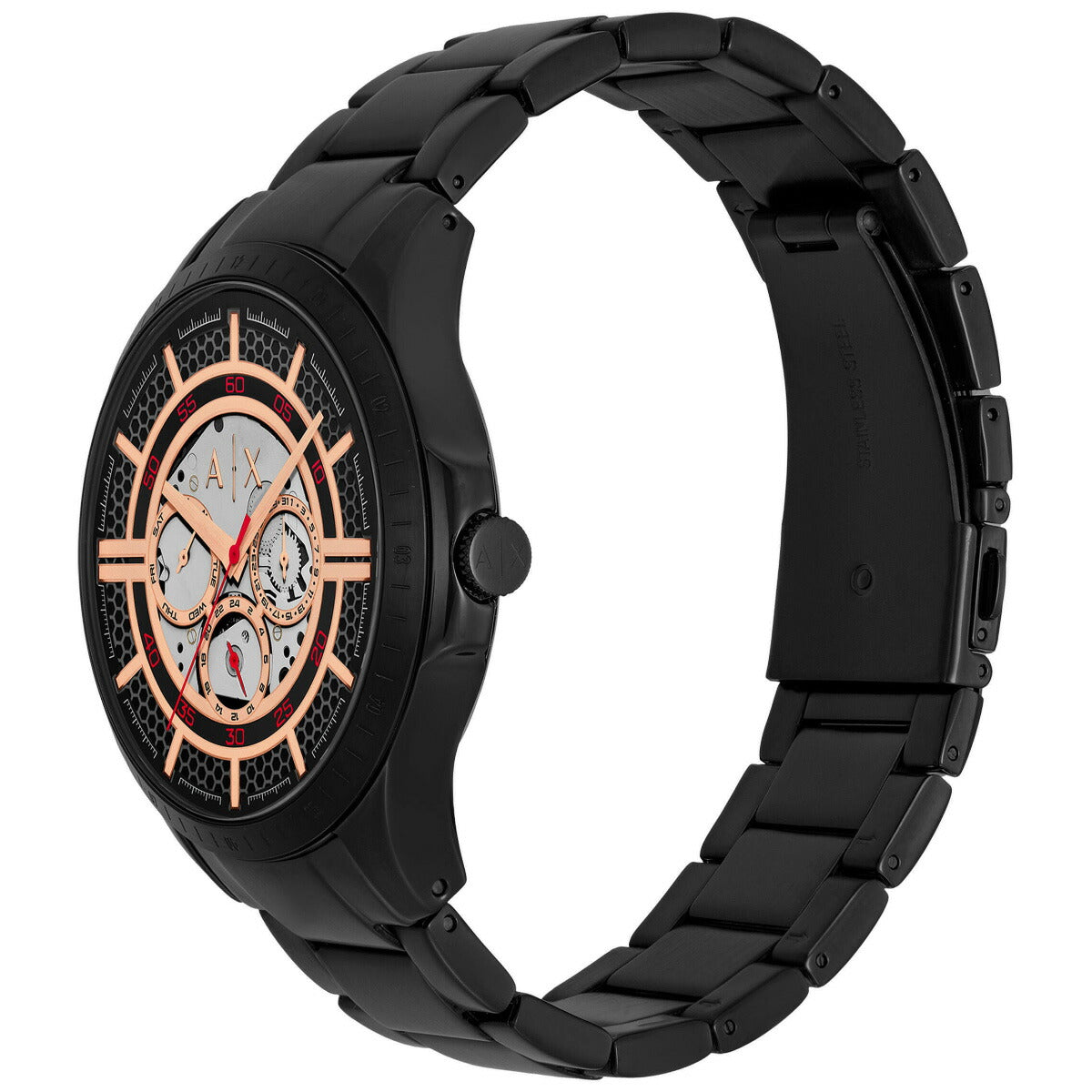 A|X アルマーニ エクスチェンジ ARMANI EXCHANGE 腕時計 メンズ 多機能ウォッチ ブラック ステンレススチール AX2465【2025 新作】