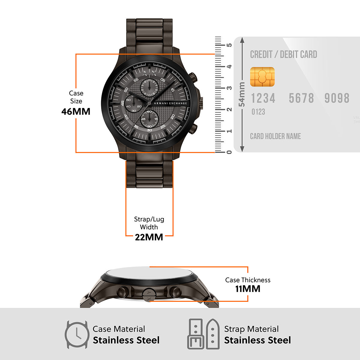 A|X アルマーニ エクスチェンジ ARMANI EXCHANGE 腕時計 メンズ クロノグラフ ステンレススチール AX2467【60回分割手数料無料！】【2026新作】
