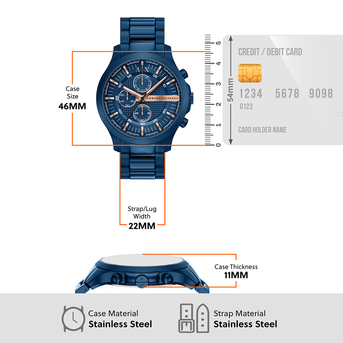 A|X アルマーニ エクスチェンジ ARMANI EXCHANGE 腕時計 メンズ クロノグラフ ステンレススチール AX2468【60回分割手数料無料！】【2026新作】