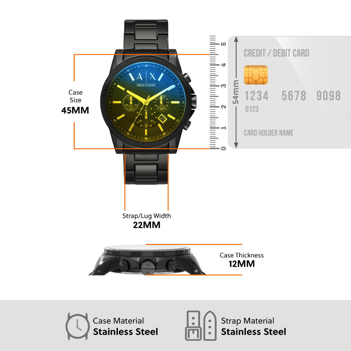 A|X アルマーニ エクスチェンジ ARMANI EXCHANGE 腕時計 メンズ クロノグラフ ステンレススチールウォッチ AX2513