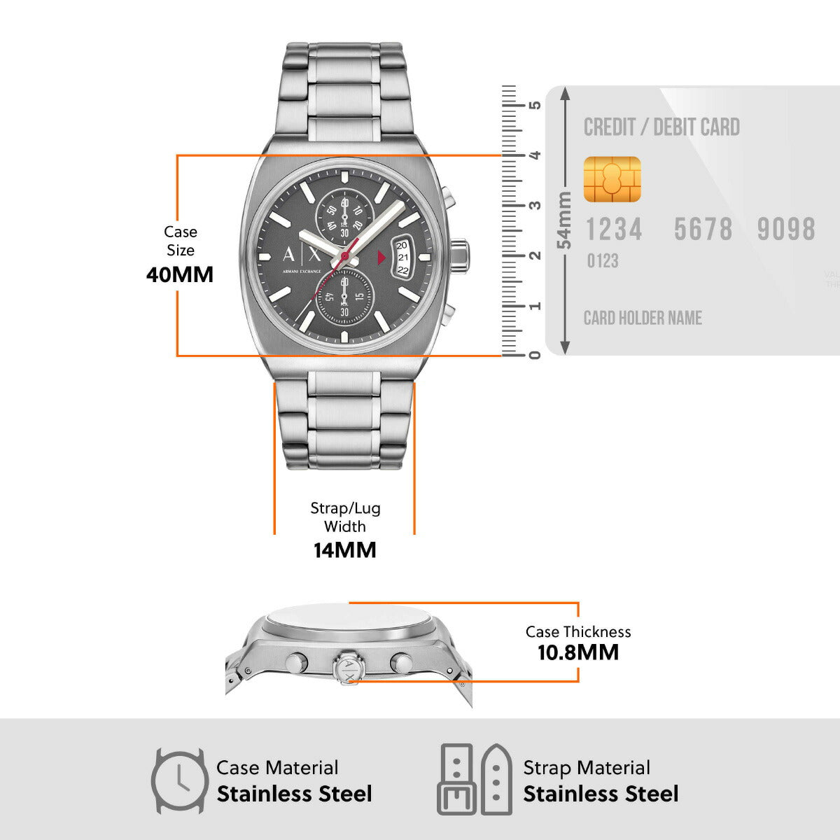 A|X アルマーニ エクスチェンジ ARMANI EXCHANGE 腕時計 メンズ クロノグラフウォッチ ステンレススチール AX2820【2025 新作】