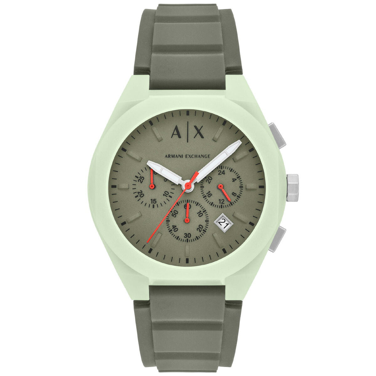 A|X アルマーニ エクスチェンジ ARMANI EXCHANGE 腕時計 メンズ SYNC クロノグラフウォッチ グリーン シリコン AX4171【2025 新作】