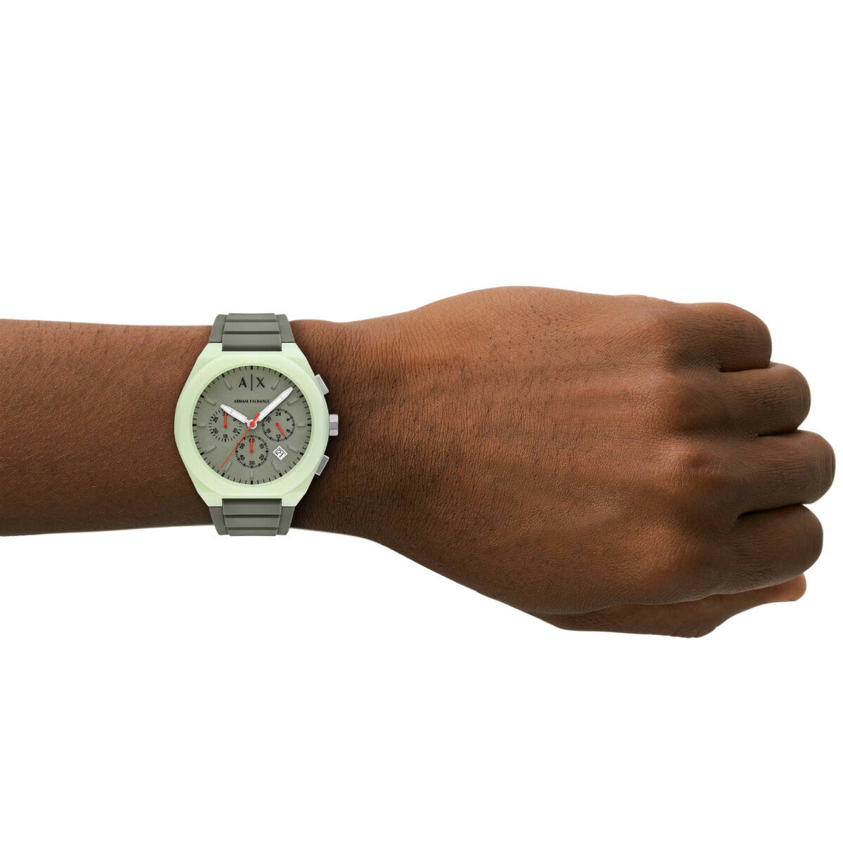 A|X アルマーニ エクスチェンジ ARMANI EXCHANGE 腕時計 メンズ SYNC クロノグラフウォッチ グリーン シリコン AX4171【2025 新作】