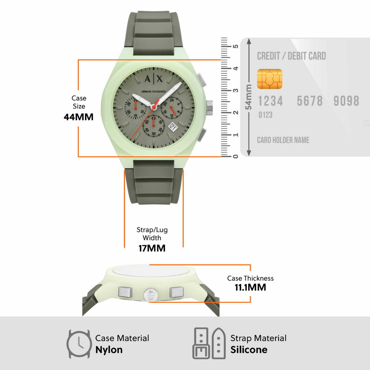 A|X アルマーニ エクスチェンジ ARMANI EXCHANGE 腕時計 メンズ SYNC クロノグラフウォッチ グリーン シリコン AX4171【2025 新作】