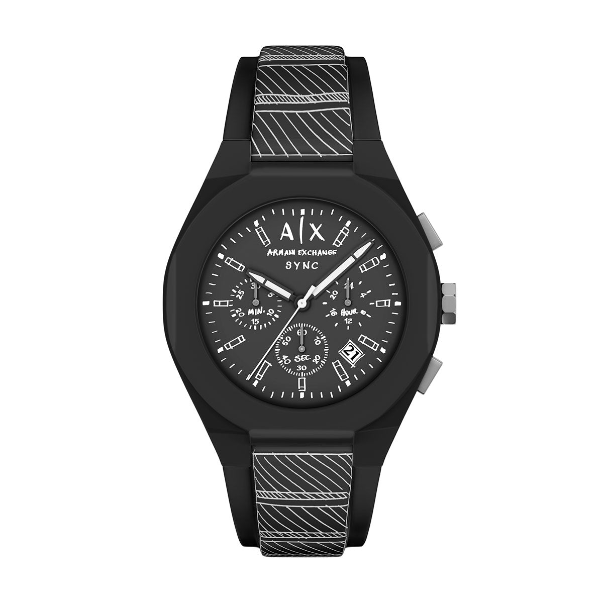 A|X アルマーニ エクスチェンジ ARMANI EXCHANGE 腕時計 メンズ クロノグラフ SYNC シリコン AX4174【60回分割手数料無料！】【2026新作】