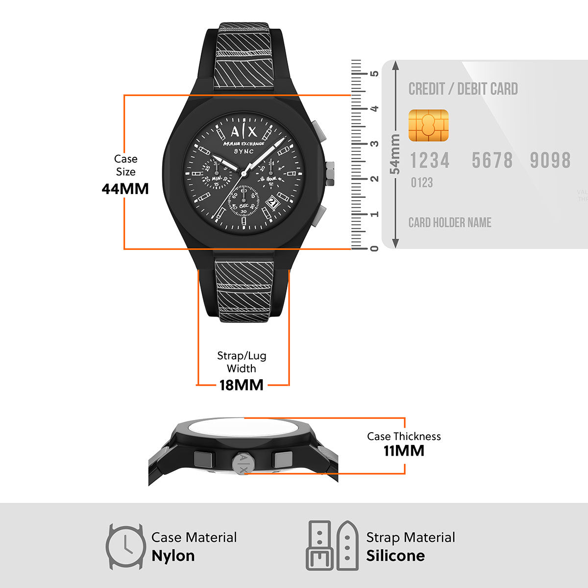 A|X アルマーニ エクスチェンジ ARMANI EXCHANGE 腕時計 メンズ クロノグラフ SYNC シリコン AX4174【60回分割手数料無料！】【2026新作】