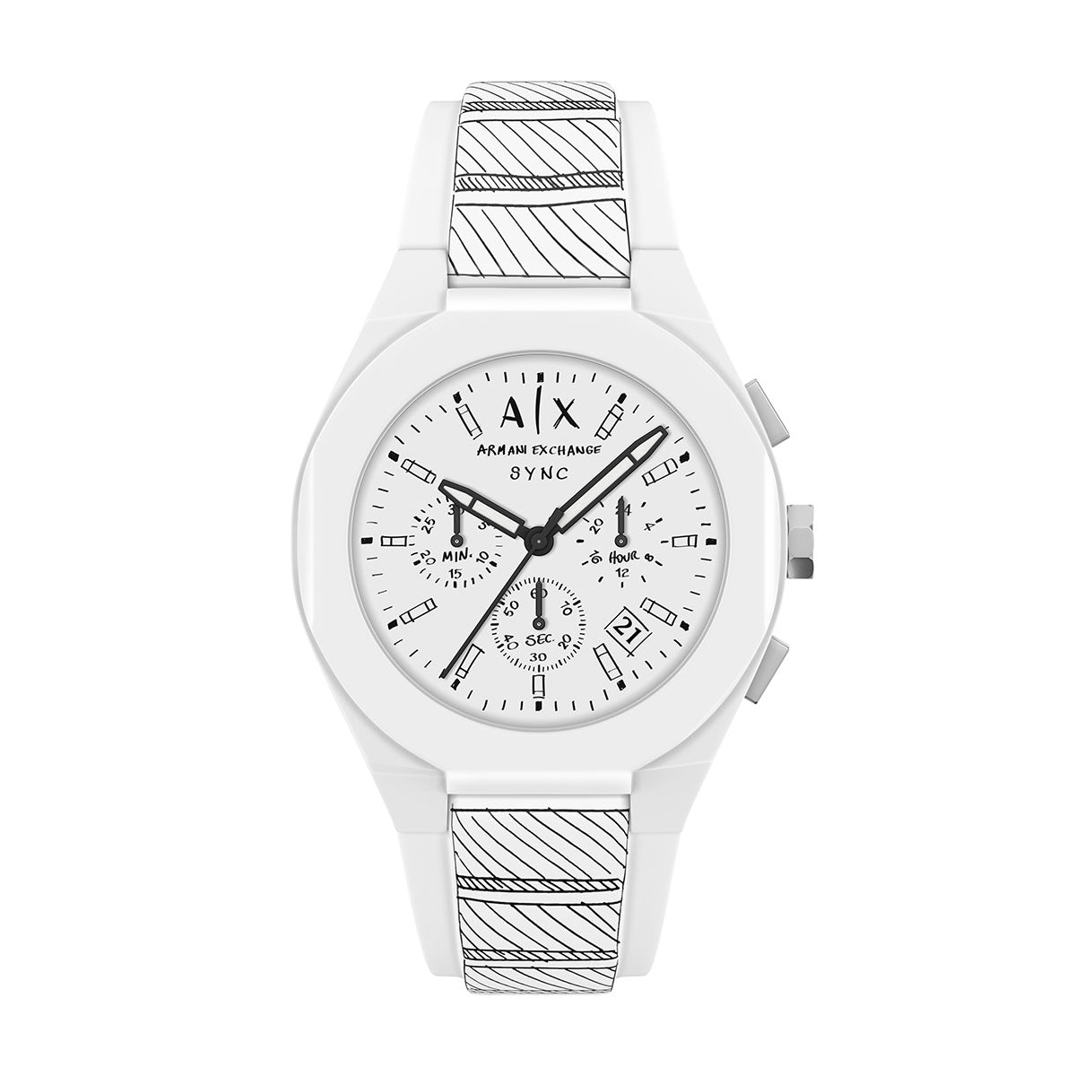 A|X アルマーニ エクスチェンジ ARMANI EXCHANGE 腕時計 メンズ クロノグラフ SYNC シリコン AX4175【60回分割手数料無料！】【2026新作】
