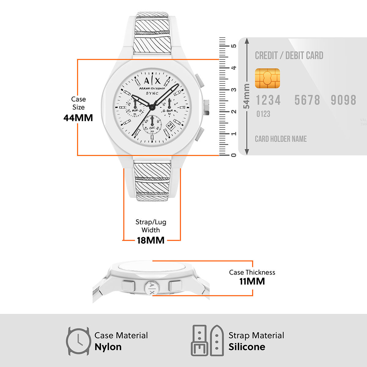 A|X アルマーニ エクスチェンジ ARMANI EXCHANGE 腕時計 メンズ クロノグラフ SYNC シリコン AX4175【60回分割手数料無料！】【2026新作】
