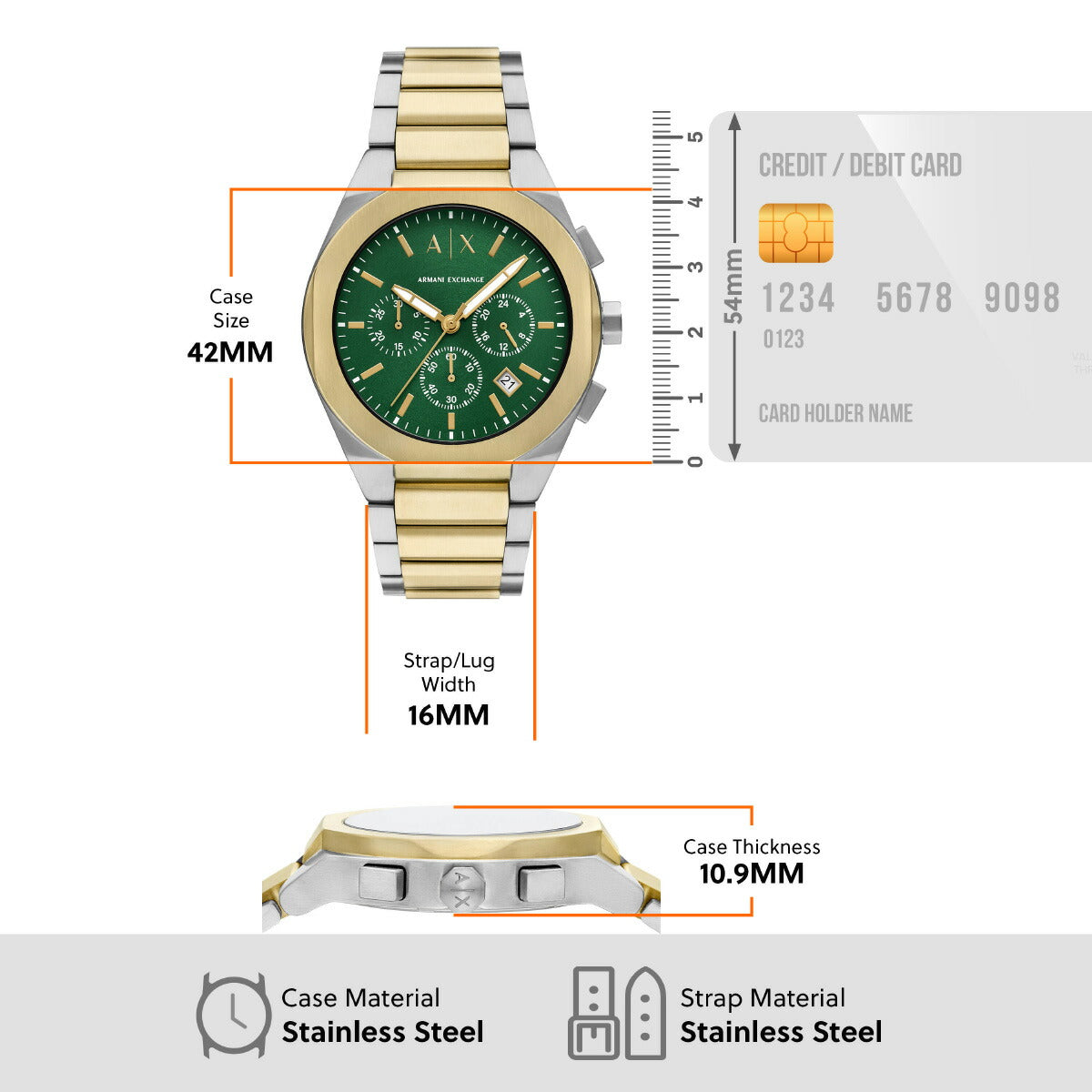 A|X アルマーニ エクスチェンジ ARMANI EXCHANGE 腕時計 メンズ クロノグラフ ステンレススチールウォッチ AX4184