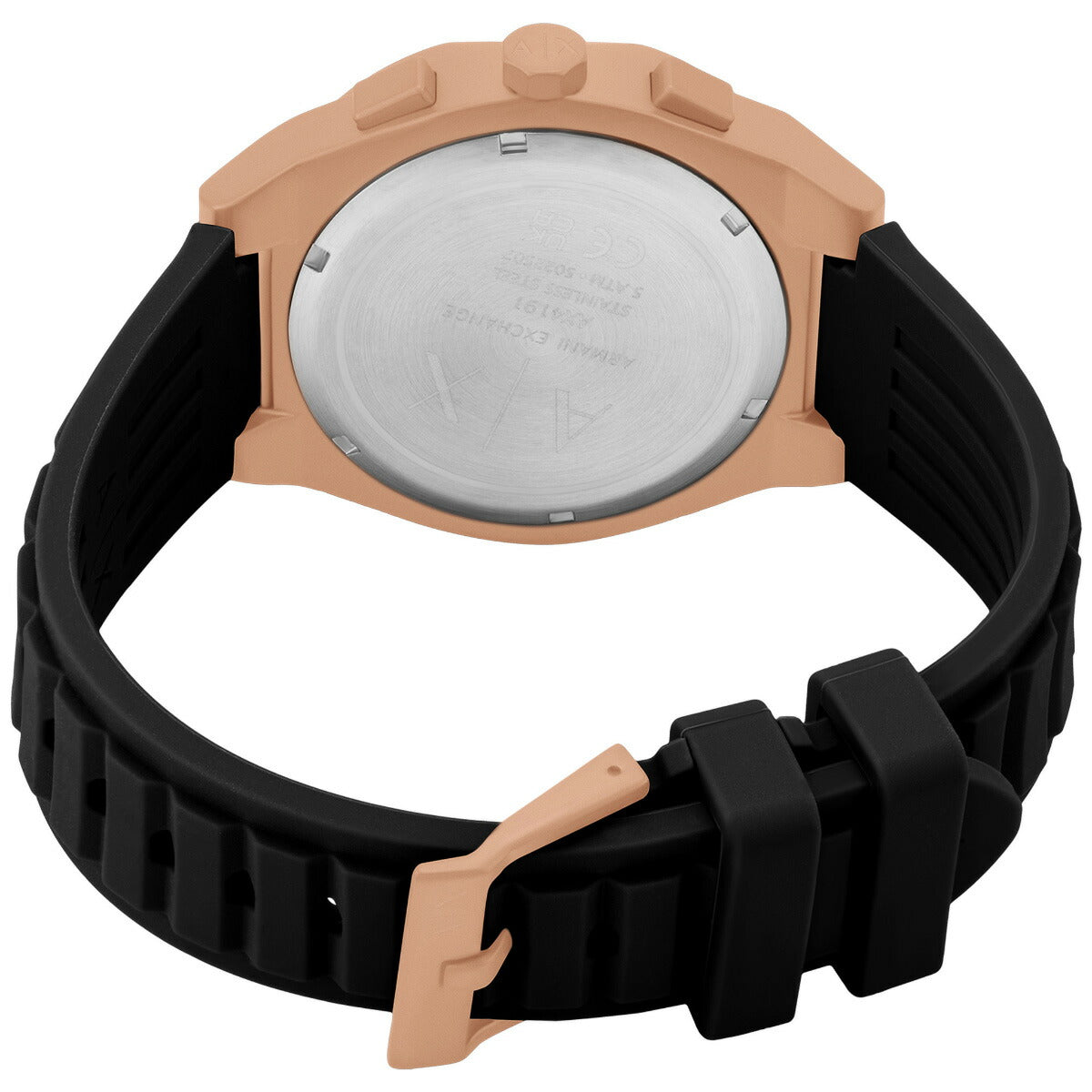 A|X アルマーニ エクスチェンジ ARMANI EXCHANGE 腕時計 メンズ SYNC クロノグラフウォッチ ローズゴールド シリコン AX4190【2025 新作】