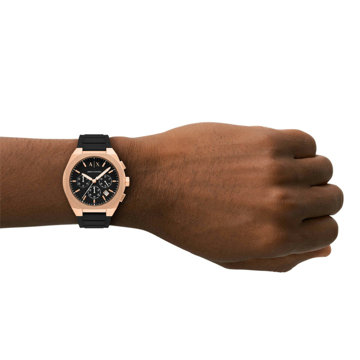 A|X アルマーニ エクスチェンジ ARMANI EXCHANGE 腕時計 メンズ SYNC クロノグラフウォッチ ローズゴールド シリコン AX4190【2025 新作】