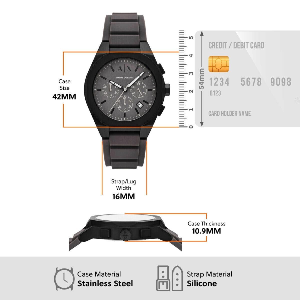 A|X アルマーニ エクスチェンジ ARMANI EXCHANGE 腕時計 メンズ SYNC クロノグラフウォッチ グレー シリコン AX4191【2025 新作】