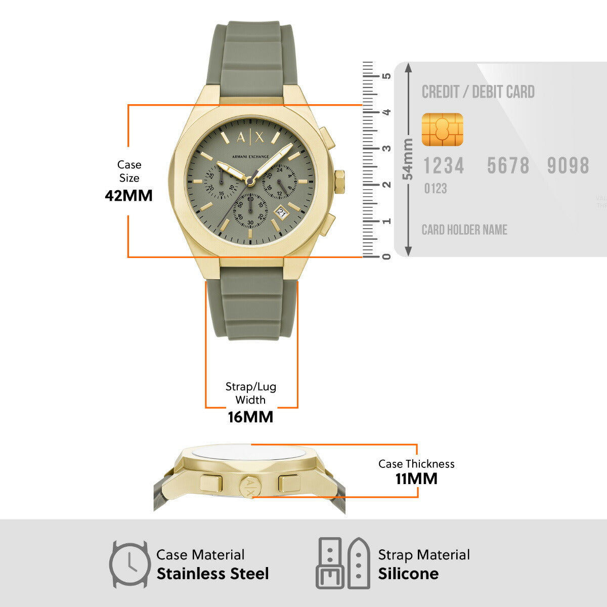 A|X アルマーニ エクスチェンジ ARMANI EXCHANGE 腕時計 メンズ クロノグラフ シリコン AX4197【2025 新作】