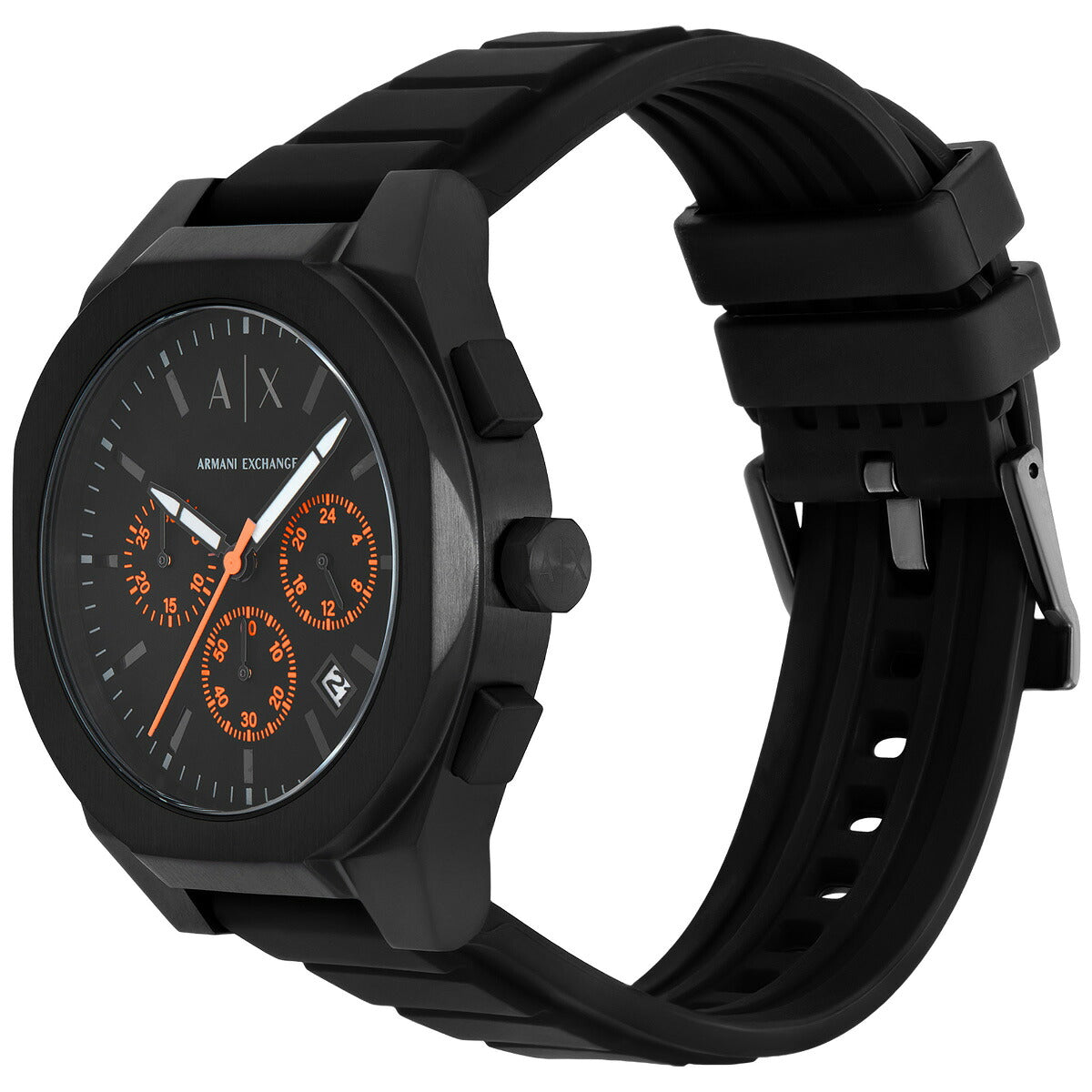 A|X アルマーニ エクスチェンジ ARMANI EXCHANGE 腕時計 メンズ SYNC クロノグラフ ブラックシリコン AX4198