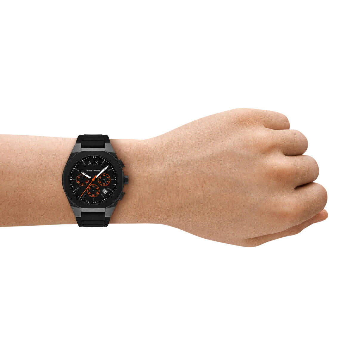 A|X アルマーニ エクスチェンジ ARMANI EXCHANGE 腕時計 メンズ SYNC クロノグラフ ブラックシリコン AX4198