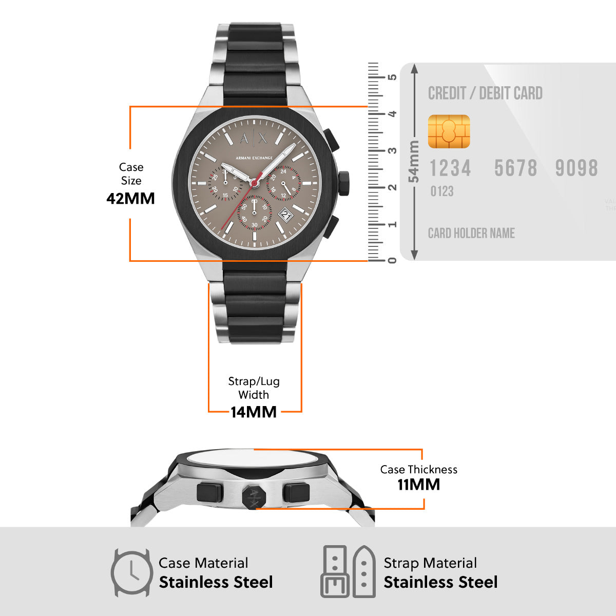 A|X アルマーニ エクスチェンジ ARMANI EXCHANGE 腕時計 メンズ クロノグラフ ステンレススチール AX4199
