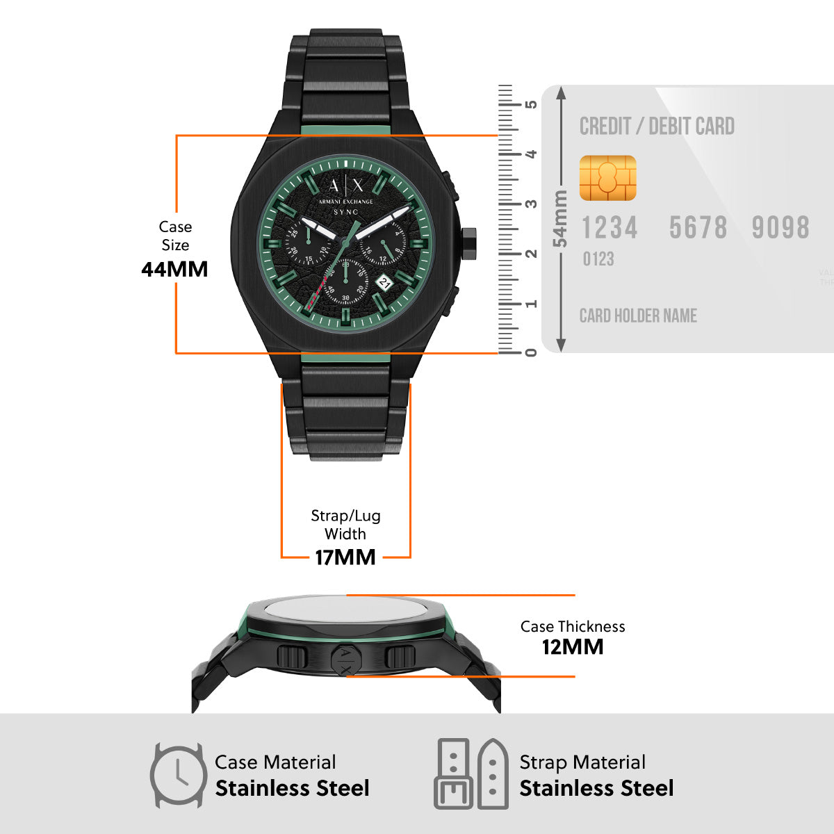 A|X アルマーニ エクスチェンジ ARMANI EXCHANGE 腕時計 メンズ クロノグラフ SYNC ステンレススチール AX4294【2026 新作】【60回分割手数料無料！】