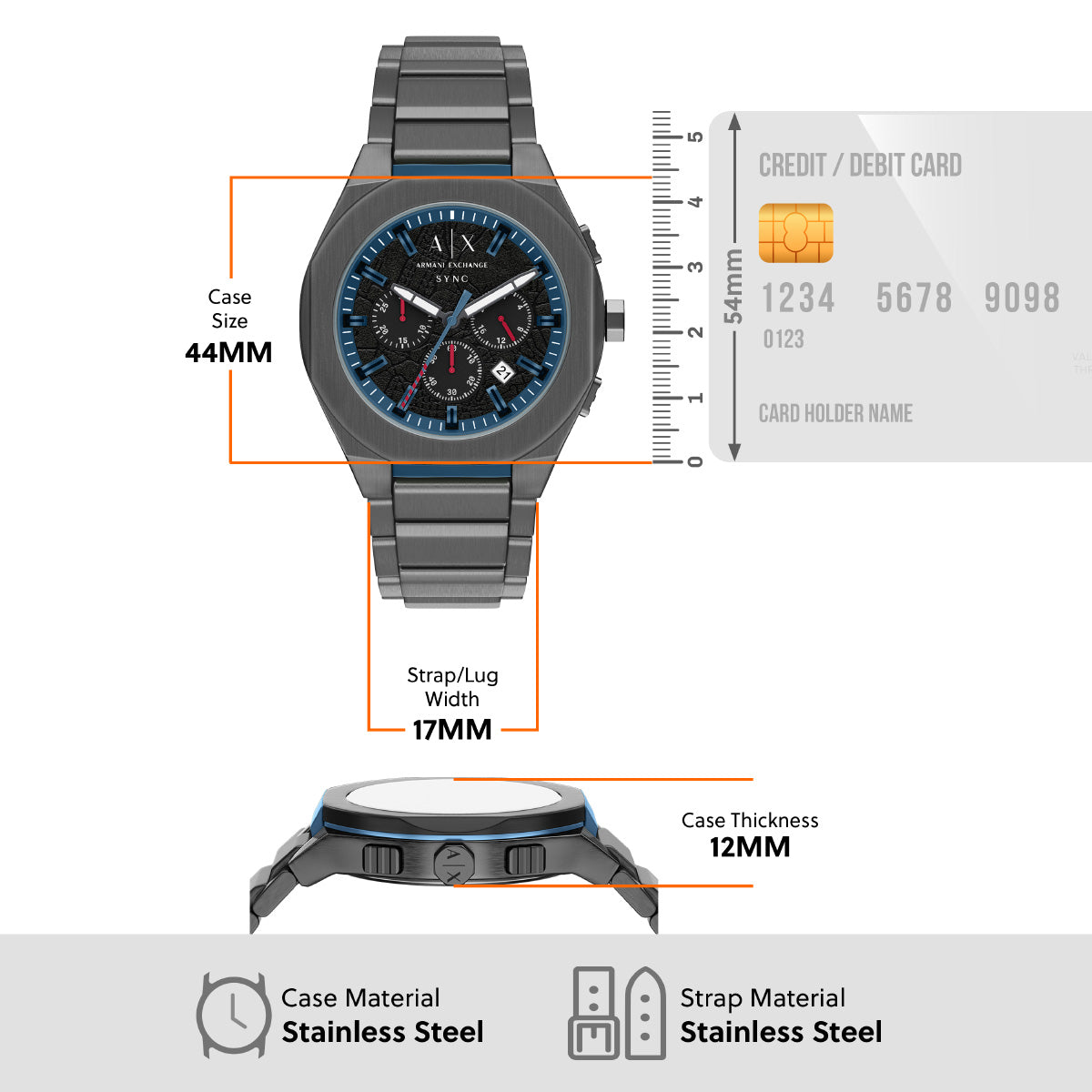 A|X アルマーニ エクスチェンジ ARMANI EXCHANGE 腕時計 メンズ クロノグラフ SYNC ステンレススチール AX4295【2026 新作】【60回分割手数料無料！】