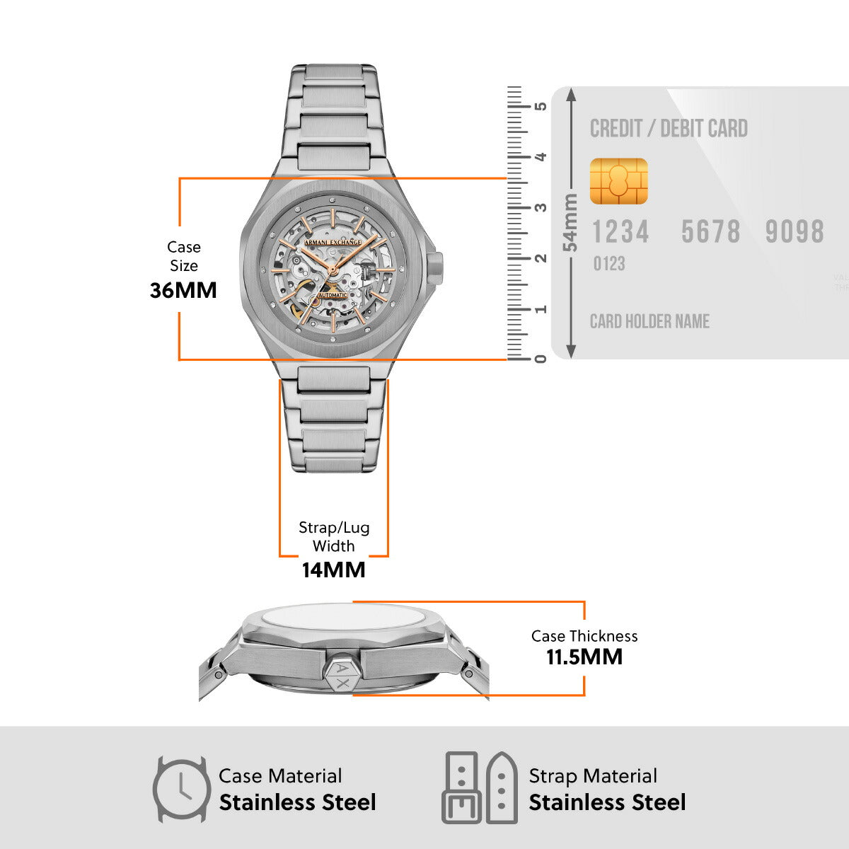 A|X アルマーニ エクスチェンジ ARMANI EXCHANGE 腕時計 レディース 自動巻き ステンレススチール AX4618【2025 新作】