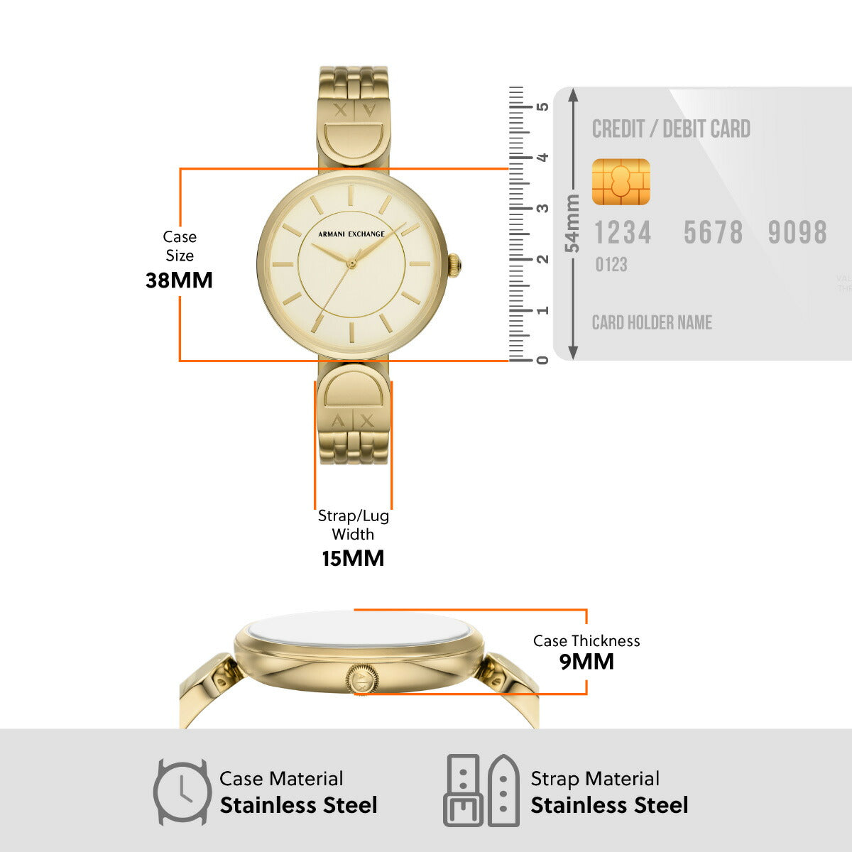 A|X アルマーニ エクスチェンジ ARMANI EXCHANGE 腕時計 レディース ステンレススチールウォッチ AX5385