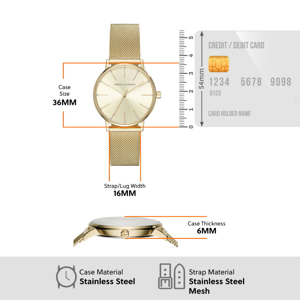 A|X アルマーニ エクスチェンジ ARMANI EXCHANGE 腕時計 レディース ステンレススチールウォッチ AX5536