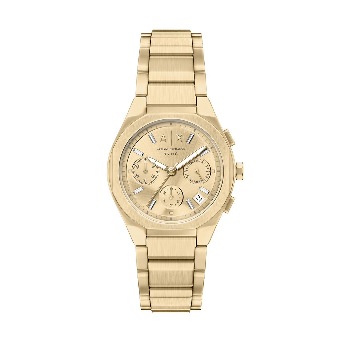 A|X アルマーニ エクスチェンジ ARMANI EXCHANGE 腕時計 レディース クロノグラフ SYNC ステンレススチール AX6034【60回分割手数料無料！】【2026新作】