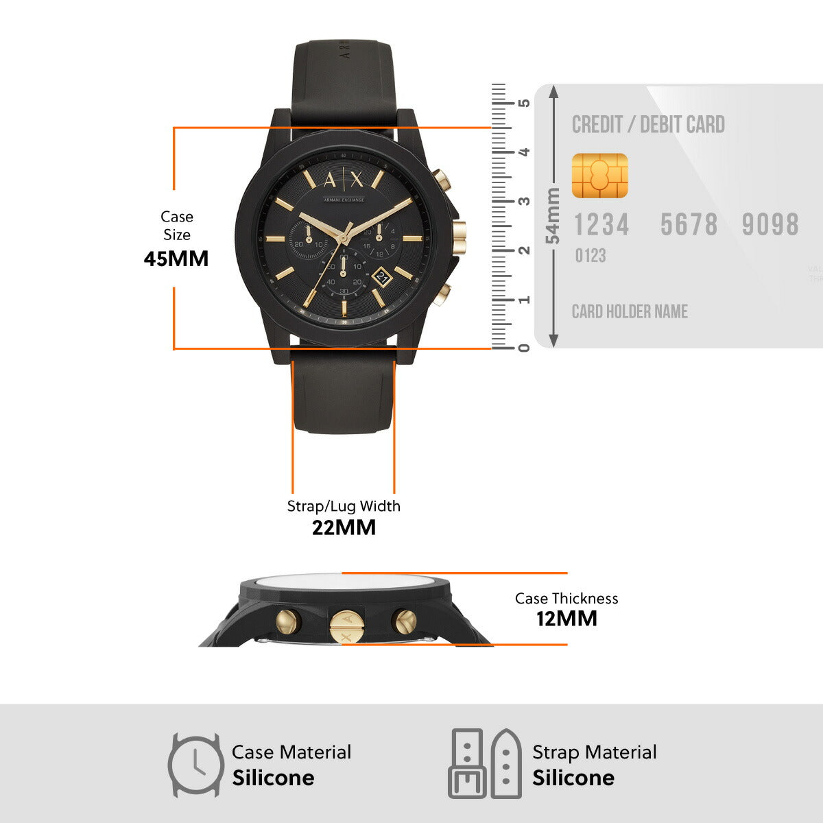 A|X アルマーニ エクスチェンジ ARMANI EXCHANGE 腕時計 メンズ クロノグラフ シリコンウォッチ AX7105
