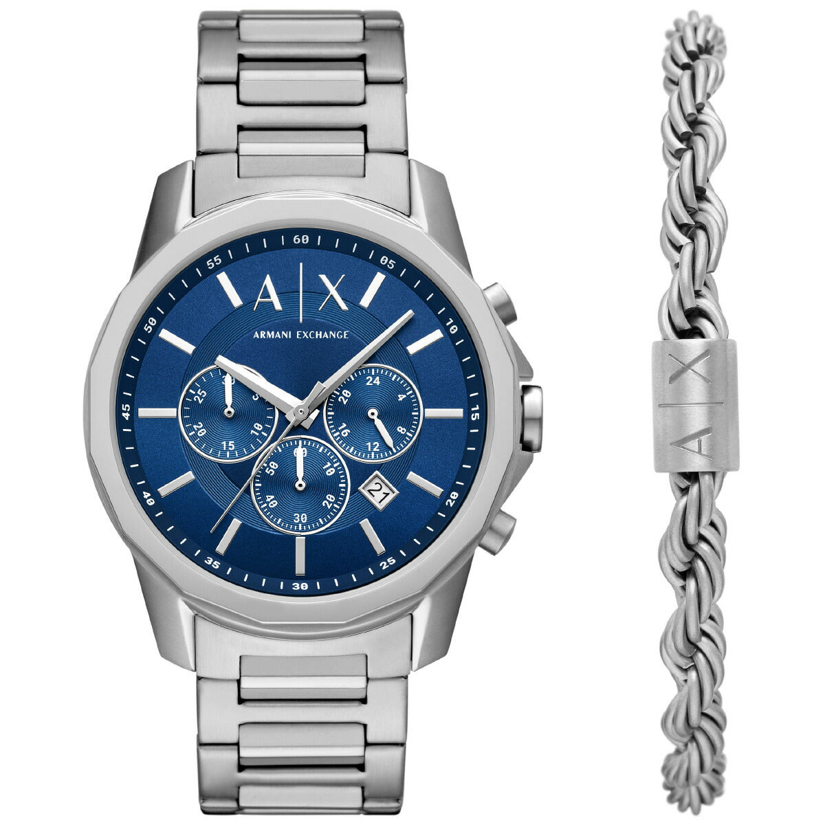 A|X アルマーニ エクスチェンジ ARMANI EXCHANGE 腕時計 メンズ ギフトセット クロノグラフ ステンレススチール AX7176SET【2025 新作】