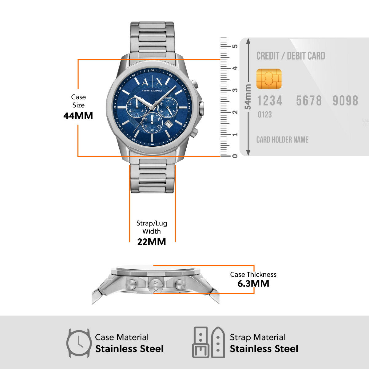 A|X アルマーニ エクスチェンジ ARMANI EXCHANGE 腕時計 メンズ ギフトセット クロノグラフ ステンレススチール AX7176SET【2025 新作】